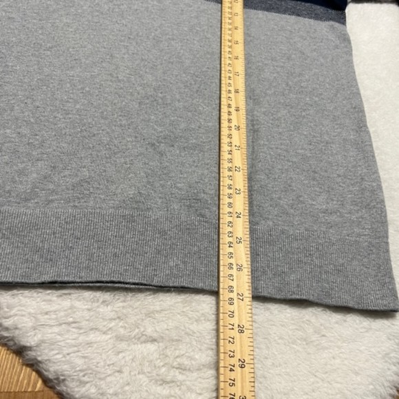 Banana Republic Mens Gray Blue Colorblock Cotton Cashmere Mock Neck Sweater Sz L - Picture 9 of 9